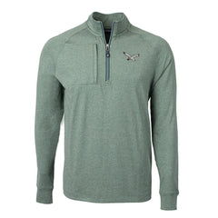 Philadelphia Eagles Cutter & Buck Adapt Eco Knit Heathered Recycled Quarter-Zip Pullover - Heather Green Pullover