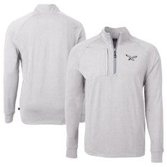 Philadelphia Eagles Cutter & Buck Adapt Eco Knit Heathered Recycled Quarter-Zip Pullover - Heather Gray Pullover