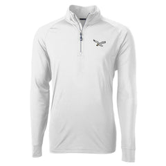 Philadelphia Eagles Cutter & Buck Eco Knit Stretch Recycled Quarter-Zip Pullover - White Pullover