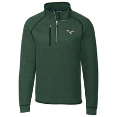 Philadelphia Eagles Cutter & Buck Mainsail Sweater-Knit Half-Zip Pullover Jacket - Heather Green Pullover