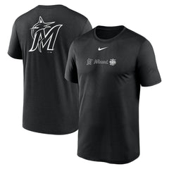 Miami Marlins Nike Fashion Over Shoulder Logo Legend T-Shirt - Black T-shirts