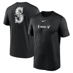 Seattle Mariners Nike Fashion Over Shoulder Logo Legend T-Shirt - Black T-shirts