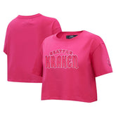 Seattle Kraken Pro Standard Women's Triple Pink Cropped Boxy T-Shirt | US 200410513