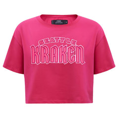 Seattle Kraken Pro Standard Women's Triple Pink Cropped Boxy T-Shirt | US 200410513