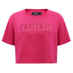 Washington Capitals Pro Standard Women's Triple Pink Cropped Boxy T-Shirt | US 200410514