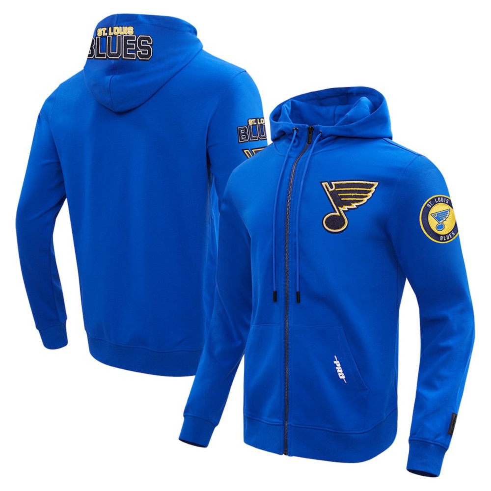 St. Louis Blues Pro Standard Classic Chenille Full-Zip Hoodie Jacket - Blue | US 200410614