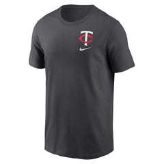 Minnesota Twins Nike Logo Sketch Bar T-Shirt - Charcoal T-shirts