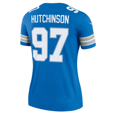 Aidan Hutchinson Detroit Lions Women's Legend Player Performance Top - Blue Tops