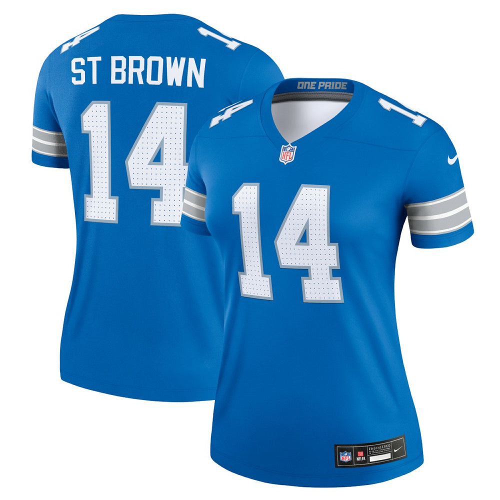 Amon-Ra St. Brown Detroit Lions Women's Legend Player Performance Top - Blue Tops