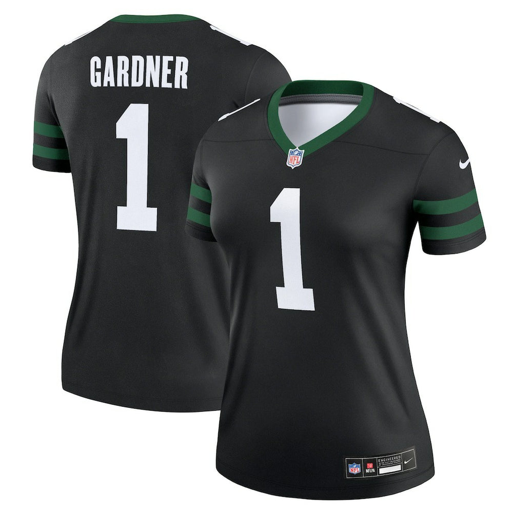 Ahmad Sauce Gardner New York Jets Women's Alternate Legend Player Performance Top - Legacy Black Tops