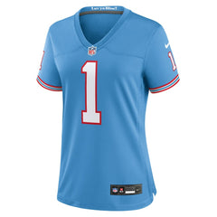Warren Moon Tennessee Titans Women's Oilers Throwback Retired Player Game Jersey - Light Blue Jerseys