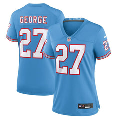 Eddie George Tennessee Titans Women's Oilers Throwback Retired Player Game Jersey - Light Blue Jerseys
