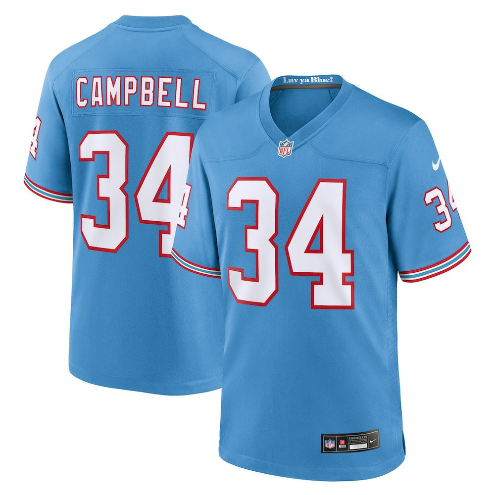 Earl Campbell Tennessee Titans Retired Player Alternate Game Jersey - Light Blue Jerseys
