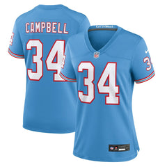 Earl Campbell Tennessee Titans Women's Oilers Throwback Retired Player Game Jersey - Light Blue Jerseys