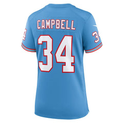 Earl Campbell Tennessee Titans Women's Oilers Throwback Retired Player Game Jersey - Light Blue Jerseys