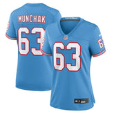 Mike Munchak Tennessee Titans Women's Oilers Throwback Retired Player Game Jersey - Light Blue Jerseys