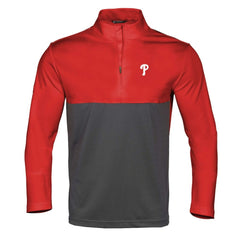 Philadelphia Phillies Levelwear Pursue Insignia 2.0 Quarter-Zip Pullover Top - Red/Charcoal Pullover