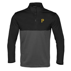 Pittsburgh Pirates Levelwear Pursue Insignia 2.0 Quarter-Zip Pullover Top - Black/Charcoal Pullover