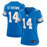 Amon-Ra St. Brown Detroit Lions Women's Team Game Jersey - Blue Jerseys
