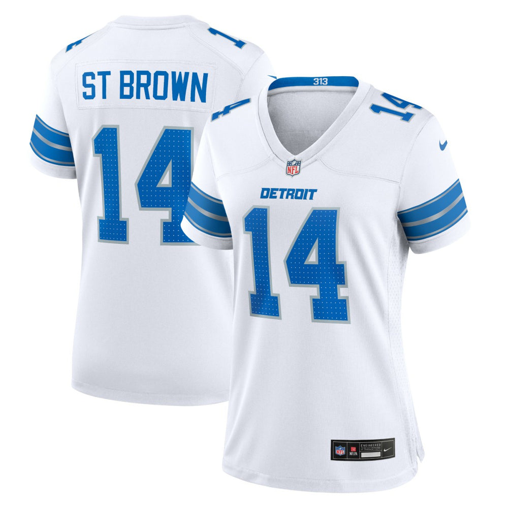 Amon-Ra St. Brown Detroit Lions Women's White Game Jersey - White Jerseys