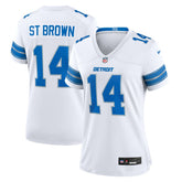 Amon-Ra St. Brown Detroit Lions Women's White Game Jersey - White Jerseys