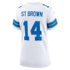 Amon-Ra St. Brown Detroit Lions Women's White Game Jersey - White Jerseys
