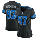 Aidan Hutchinson Detroit Lions Women's 2nd Alternate Game Jersey - Black Jerseys