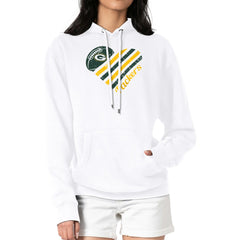 Green Bay Packers G-III 4Her by Carl Banks Women's Heart Graphic Fleece Pullover Hoodie - White Hoodies