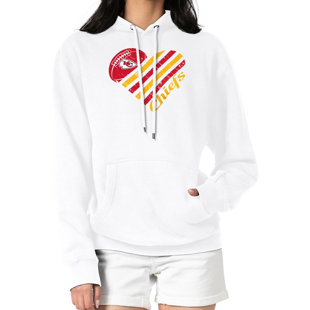 Kansas City Chiefs G-III 4Her by Carl Banks Women's Heart Graphic Fleece Pullover Hoodie - White Hoodies