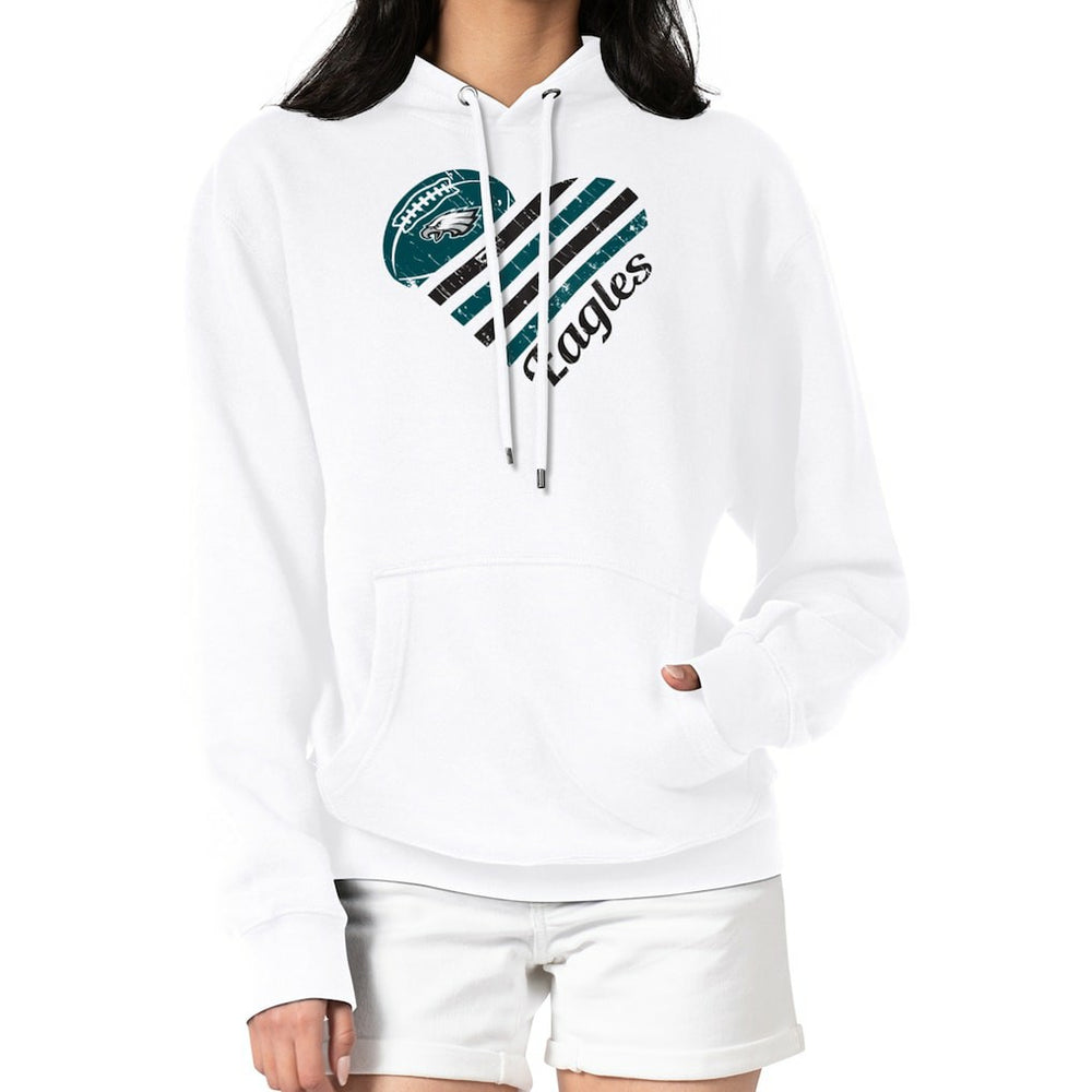 Philadelphia Eagles G-III 4Her by Carl Banks Women's Heart Graphic Fleece Pullover Hoodie - White Hoodies