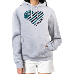Philadelphia Eagles G-III 4Her by Carl Banks Women's Heart Graphic Fleece Pullover Hoodie - Heather Gray Hoodies