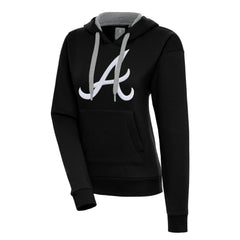 Atlanta Braves Antigua Women's Victory Pullover Hoodie - Black Hoodies