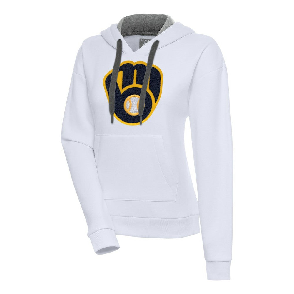 Milwaukee Brewers Antigua Women's Victory Pullover Hoodie - White Hoodies
