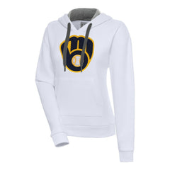 Milwaukee Brewers Antigua Women's Victory Pullover Hoodie - White Hoodies