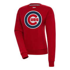 Chicago Cubs Antigua Women's Victory Chenille Pullover Sweatshirt - Red Pullover