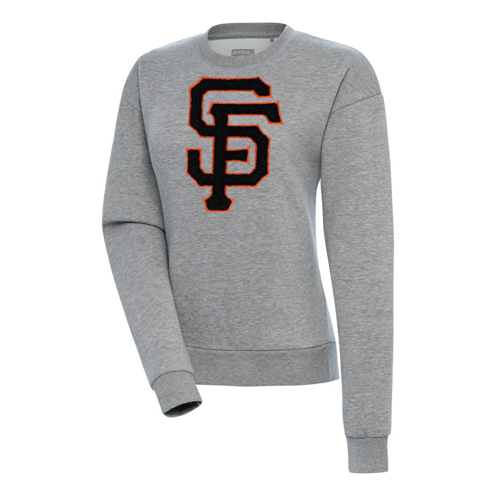 San Francisco Giants Antigua Women's Victory Chenille Pullover Sweatshirt - Heather Gray Pullover
