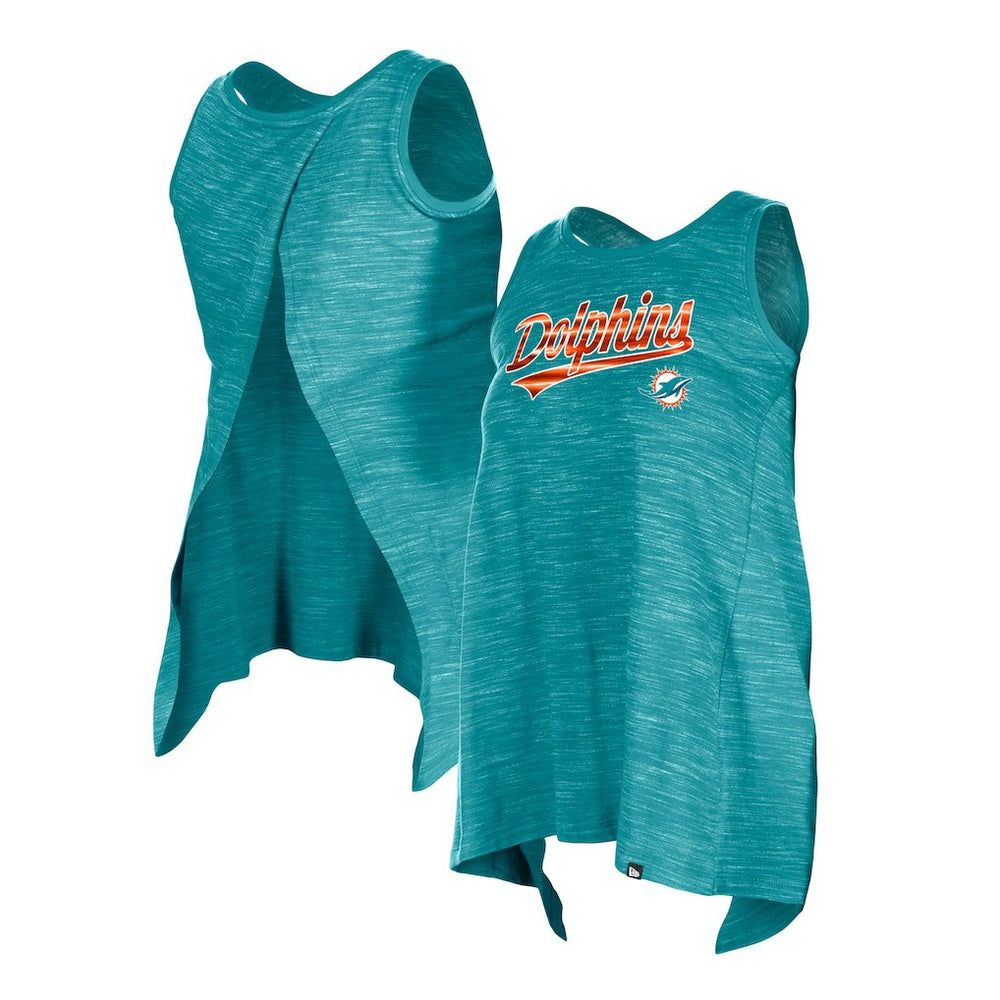 Miami Dolphins New Era Women's Space Dye Active Tank Top - Aqua Tops