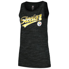 Pittsburgh Steelers New Era Women's Space Dye Active Tank Top - Black Tops
