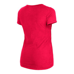 San Francisco 49ers New Era Women's Enzyme Wash Low V-Neck T-Shirt - Scarlet T-shirts