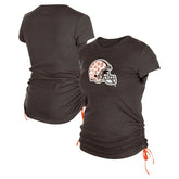 Cleveland Browns New Era Women's Ruched Side T-Shirt - Brown T-shirts