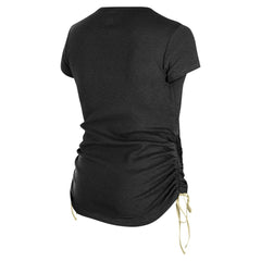 New Orleans Saints New Era Women's Ruched Side T-Shirt - Black T-shirts