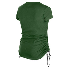 New York Jets New Era Women's Ruched Side T-Shirt - Green T-shirts