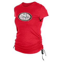 San Francisco 49ers New Era Women's Ruched Side T-Shirt - Red T-shirts