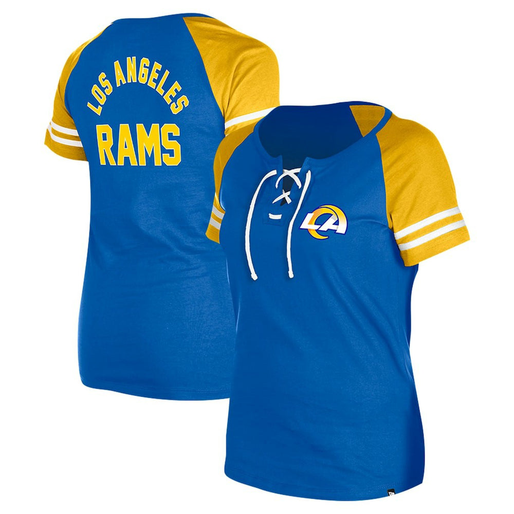 Los Angeles Rams New Era Women's Lace-Up Raglan T-Shirt - Royal T-shirts