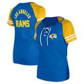 Los Angeles Rams New Era Women's Lace-Up Raglan T-Shirt - Royal T-shirts