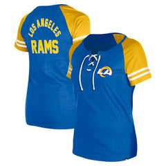 Los Angeles Rams New Era Women's Lace-Up Raglan T-Shirt - Royal T-shirts
