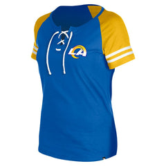 Los Angeles Rams New Era Women's Lace-Up Raglan T-Shirt - Royal T-shirts