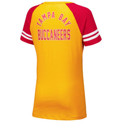 Tampa Bay Buccaneers New Era Women's Throwback Lace-Up Raglan T-Shirt - Orange T-shirts