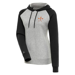 Houston Astros Antigua Women's Victory Raglan Sleeve Pullover Hoodie - Heather Gray/Black Hoodies