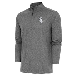 Chicago White Sox Antigua Hunk Quarter-Zip Pullover Top - Heather Black Pullover